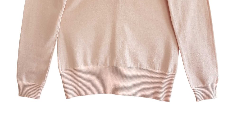 Damski bawełniany sweter jasno różowy z długim rękawem bonprix 36/38 S/M