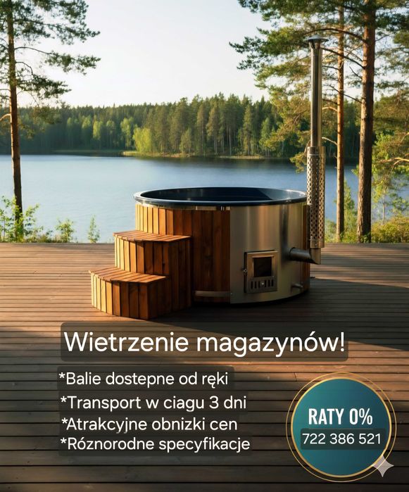 WIETRZENIE MAGAZYNÓW balia JACUZZI bania wszystko w cenie RATY gratis
