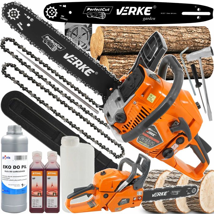 PIŁA SPALINOWA PILARKA Łańcuchowa Mocna 4,3KM Do Drzewa + Olej Stihl
