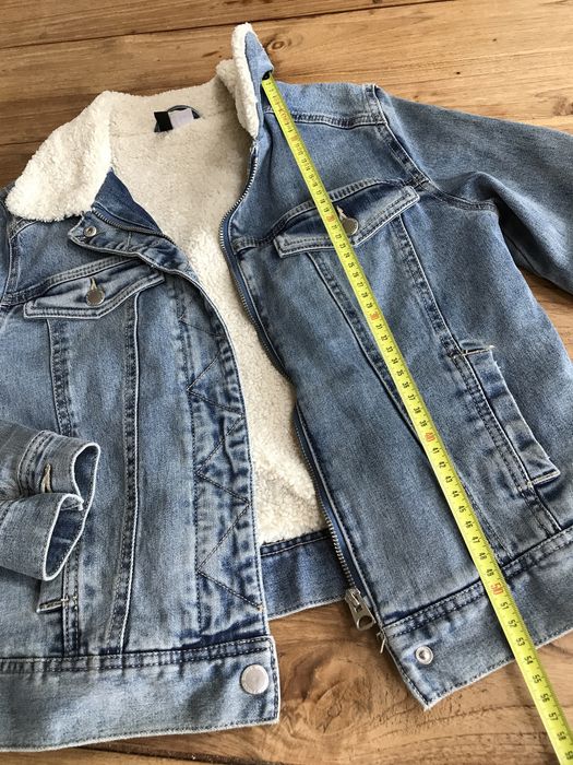 H&M Divided kurtka katana dżinsowa z kożuszkiem S