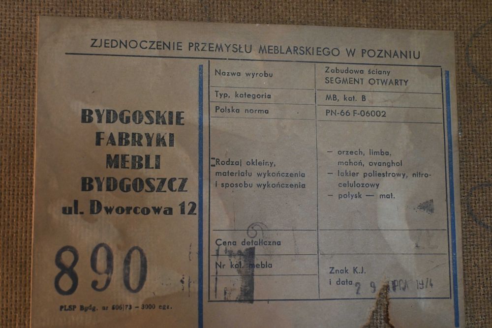 Meblościanka - regał - PRL - wysoki połysk - vintage 1974 r. stan bdb