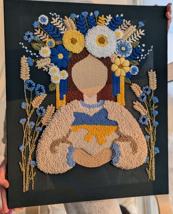 Картина "Берегиня України" килимова вишивка 50х60 см