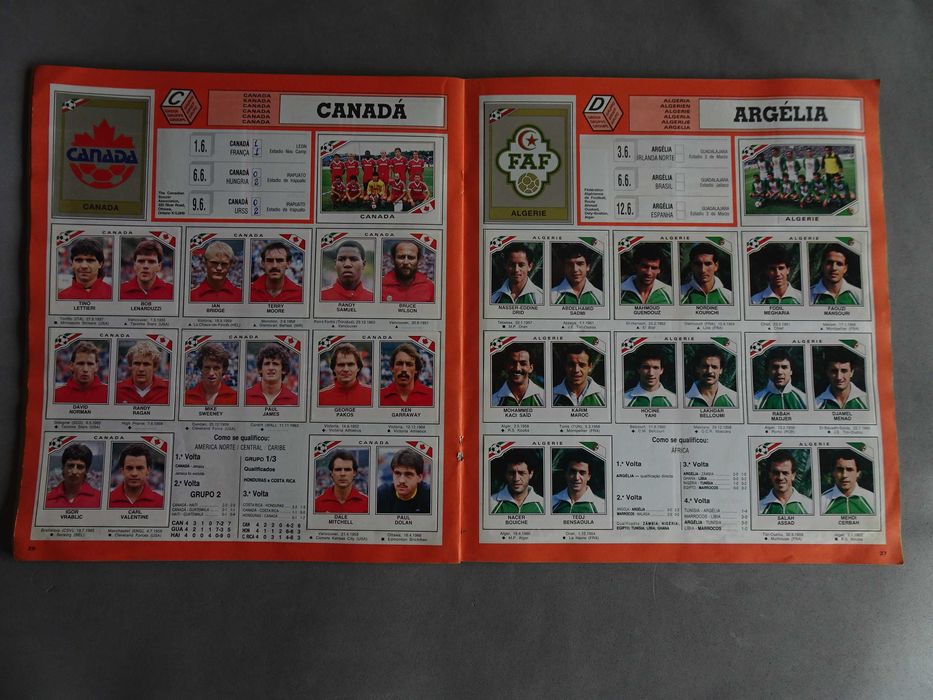 Caderneta de cromos  México 86 Panini Morumbi (falta 1 cromo)