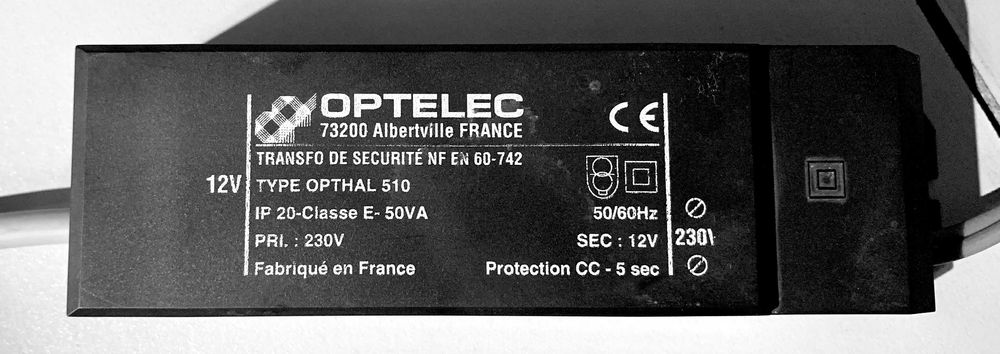 Transformator Bezpieczeństwa OPTELEC OPTHAL 510 - 230V / 12V, 40W
