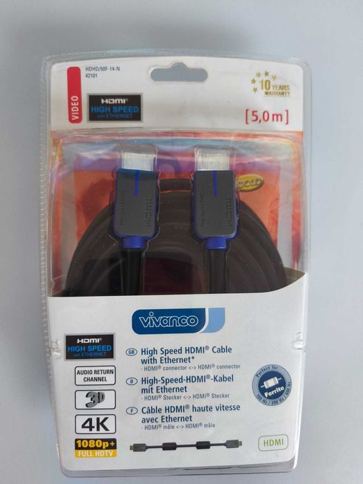 Cabo HDMI 5m Vivanco High Speed 4K – Estado Imaculado