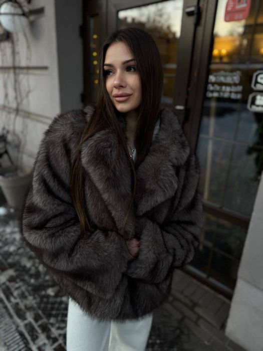 Еко шуба коричнева