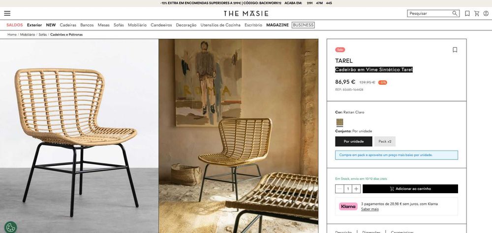 Cadeiras Vime Sintético Tarel - The Masie