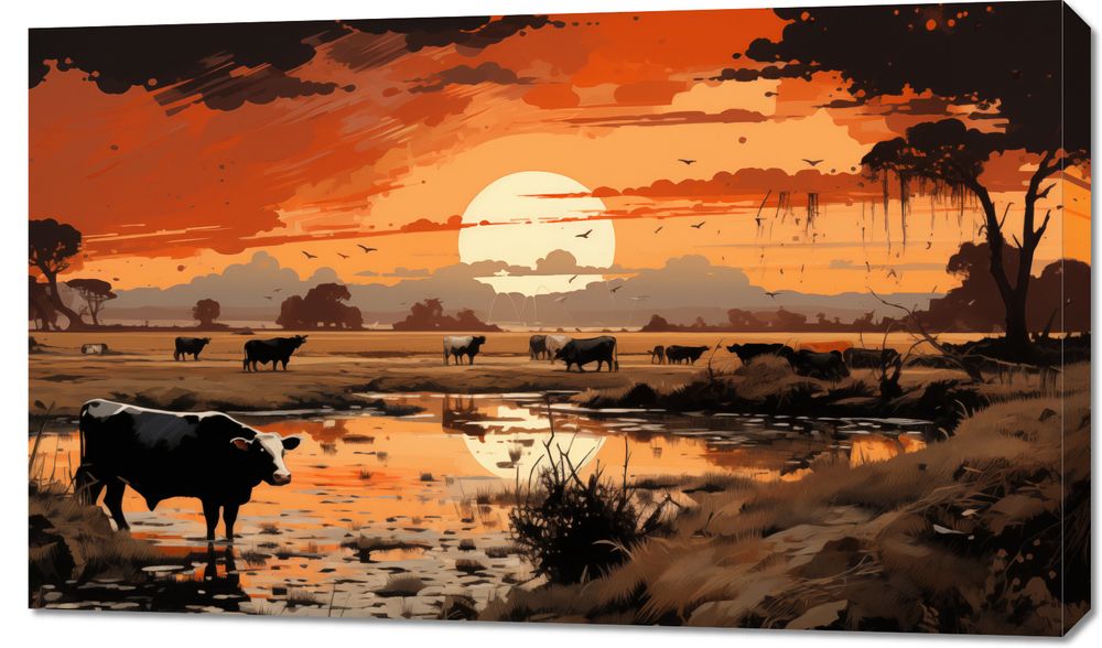 Obraz 100x60cm Wieczorny Pastorał