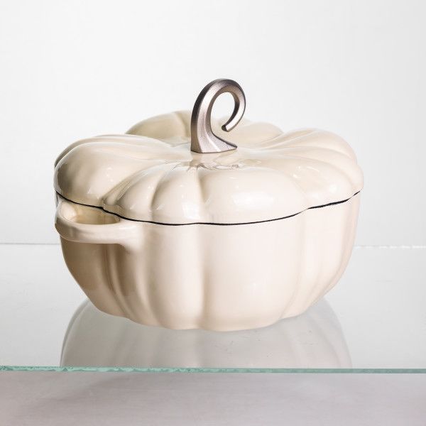 Каструля чавунна емальована Iron Pumpkin 3,5 л — помаранчева / біла