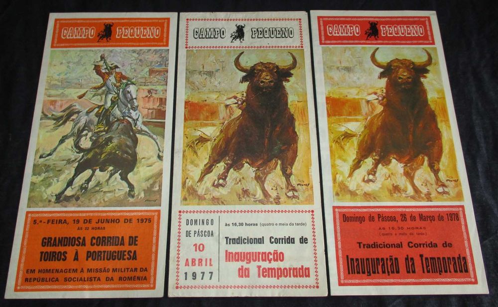Panfleto Folheto Touradas Campo Pequeno Anos 70