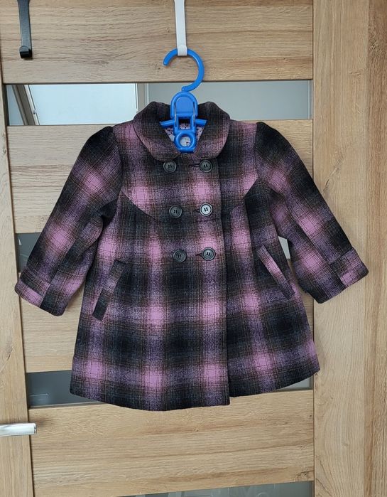 Płaszczyk w kratkę HM rozmiar 86 cm dla dziewczynki