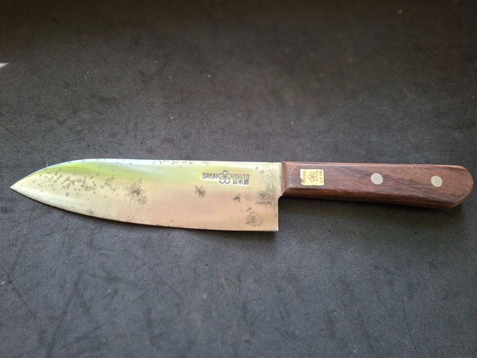 Nóż japoński Sakai Ishito santoku stal węglowa