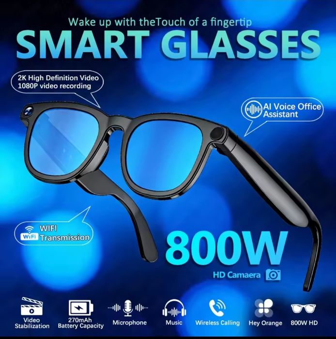 Smart Glasses AI 800W – Розумні окуляри з камерою 1080P | Bluetooth |