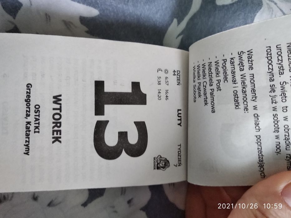 Pamiątkowa kartka 2014, 2017, 2018, 2019, 2020, 2021 z kalendarza