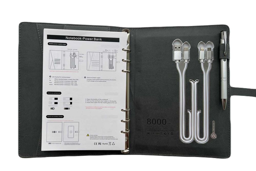 Смарт блокнот ежедневник щоденник з зарядкою, Повер банк, флеш 16 Gb