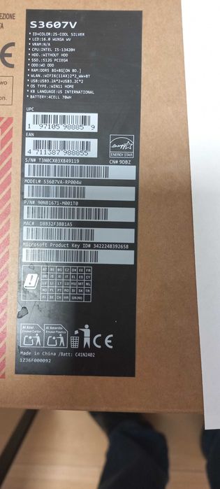 ASUS S3607V nowy nie rozpakowany