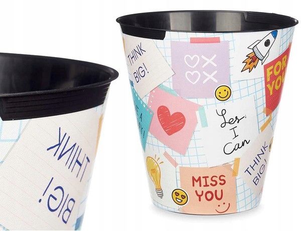 DUŻY ładny Kosz na śmieci FOR YOU biały na zabawki 10L dla dziecka bia