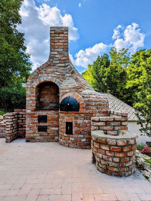 Печь с мангалом - барбекю