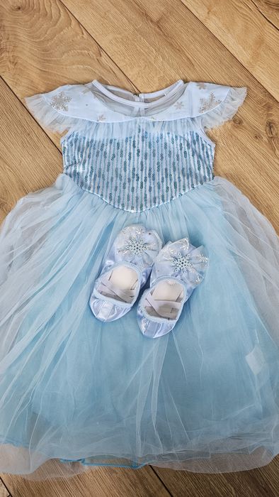 Святкові чешки блакитні рожеві Ельза туфельки взуття нарядная обувь