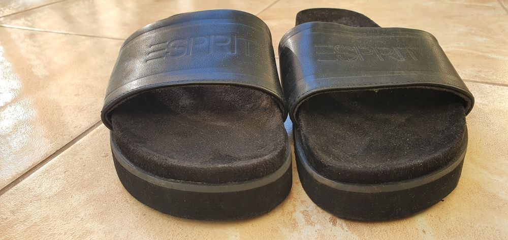 Klapki ESPRIT czarne rozmiar 42 stopa 26,5cm stan bardzo dobry