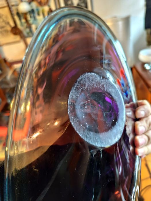 Szklana duża patera vintage retro prl kolorowe szkło