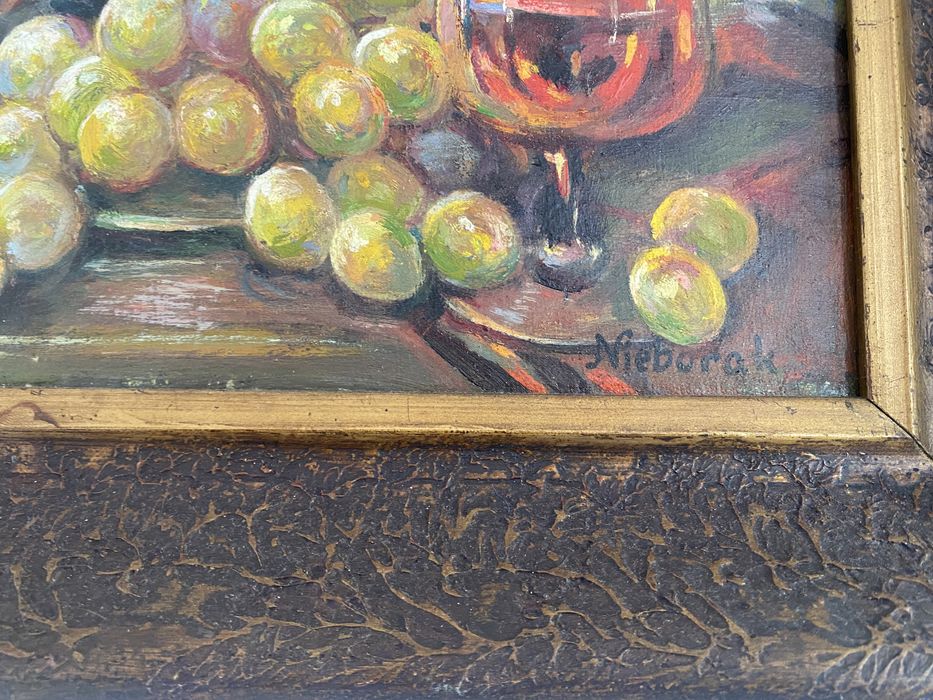 Obraz Martwa Natura Jan Nieborak Olej 46x38 cm