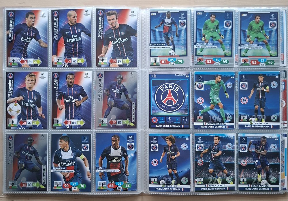 Karty piłkarskie PSG panini topps match attax fifa 365