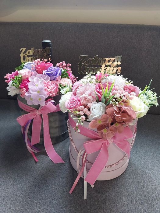 Flower box kwiaty mydlane personalizowany