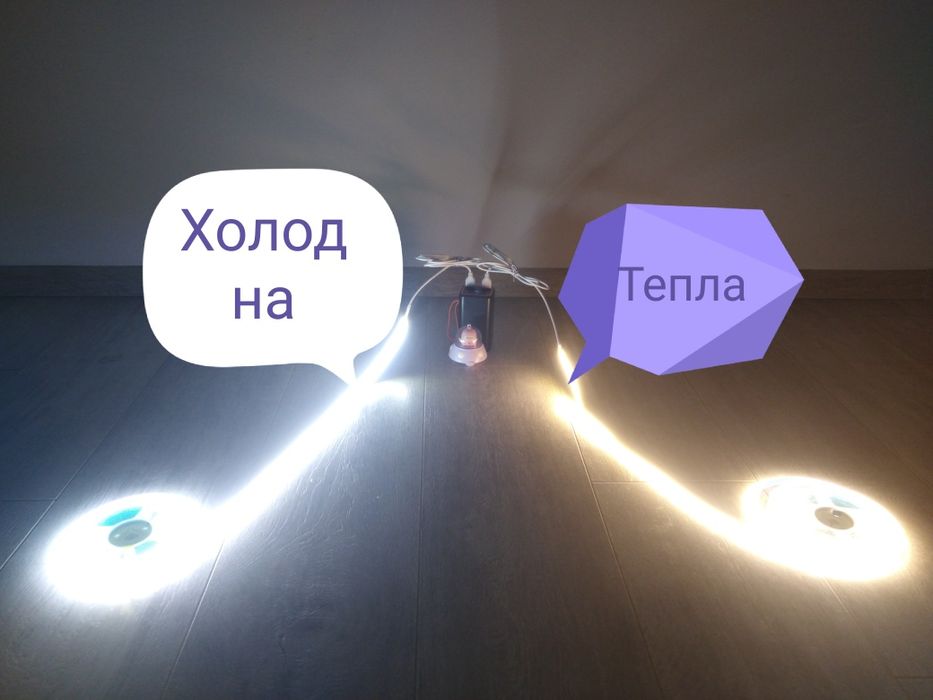 Светодиодна LED лента СОВ 5 метрів біла 5 v USB з сенсорним вимикаче