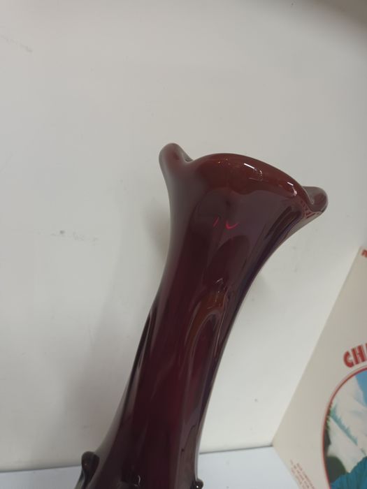 Wazon Sękacz PRL borowy szkło PRL wazon PRL