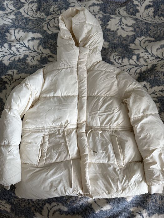 Куртка молочна біла пуховик зима