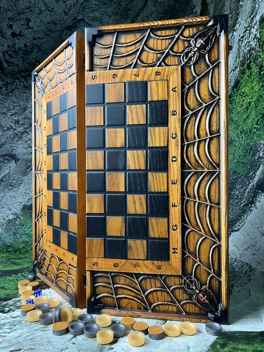 Шахмати+шашки+нарди в середині, шахматы, нарды, 3/1 ,тематичні