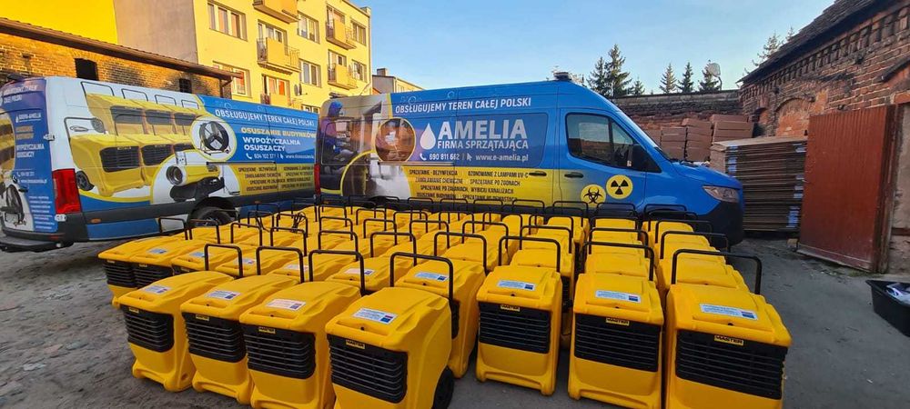 WYNAJEM Osuszacz powietrza Osuszanie po tynkach wylewkach zalaniu