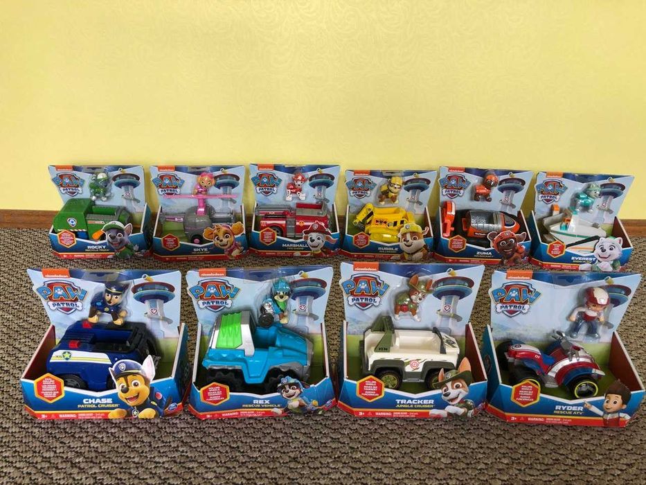 Liberty, Roxi, Boomer, Ryder, Everest, Marshall, Skye, Rubble, Rocky..