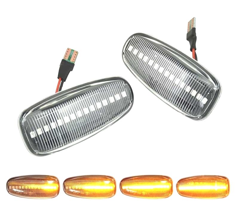 PISCAS LATERAIS LED DINÁMICO MERCEDES R170 R171 W163 W202 W210 W208 W638 FUNDO PRETO