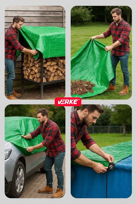 Plandeka płachta ochronna PE 3x5m 60g NA SAMOCHÓD MOCNA  UNIWERSALNA