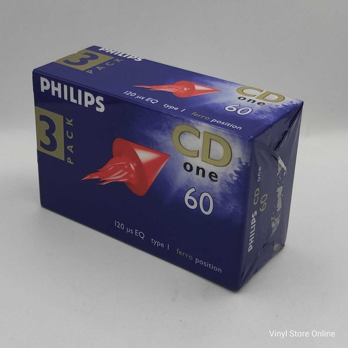 Philips CD One Cassette Tapes, 60 Minutes, Pack of 3