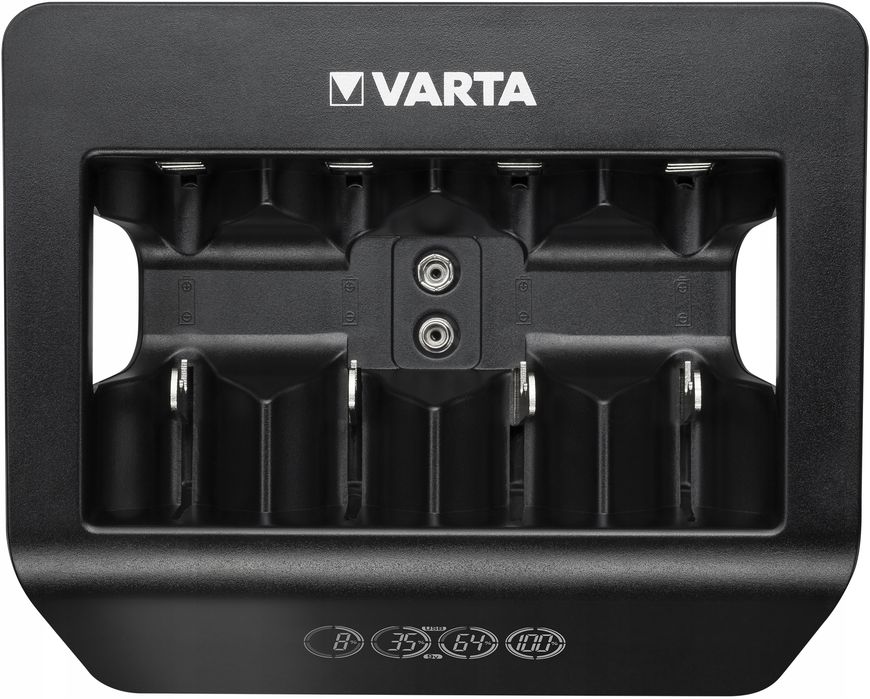 outlet ładowarka do baterii varta lcd universal+ 4 9v (6f22) aa aaa c