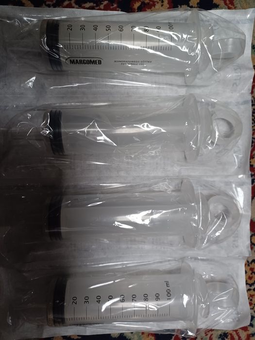 Strzykawki Margomed 100ml do cewnika, pega 30sztuk