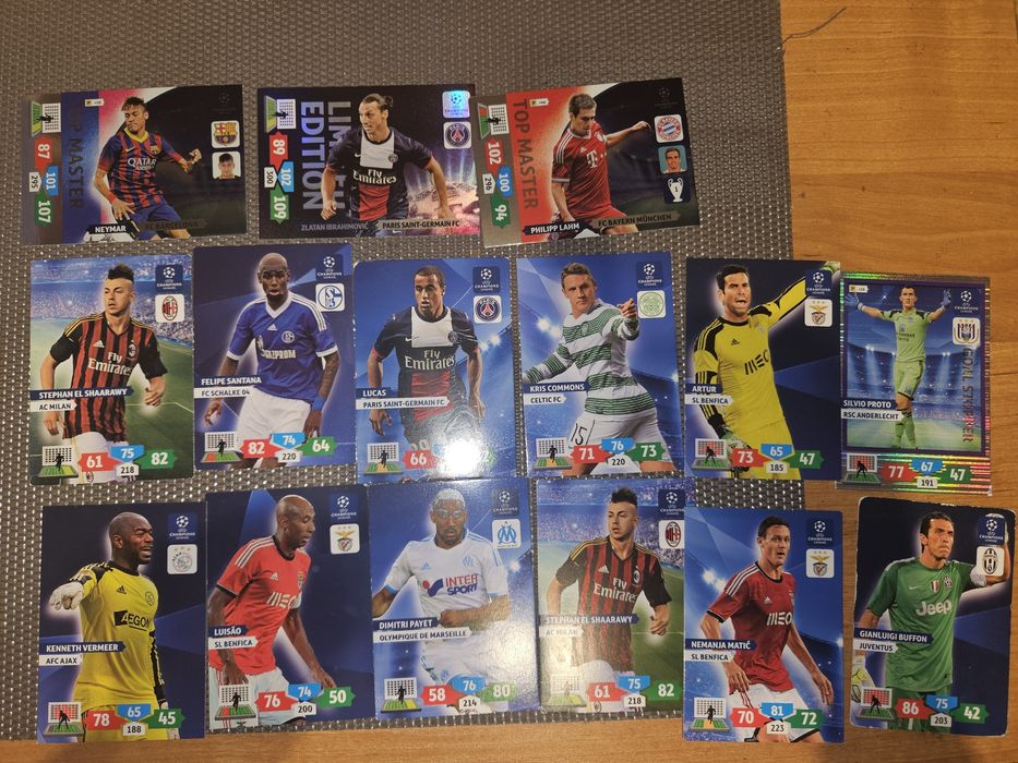 Karty Champions League 2013- 2014- 47sztuk+ 1 duża+ 5szt etui