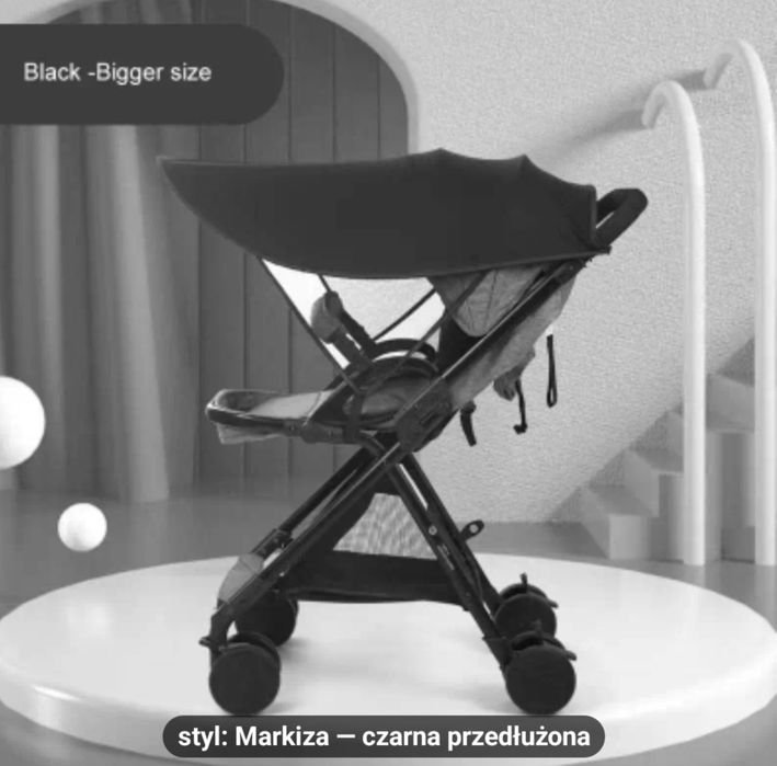 Moskitiera przeciwsłoneczna do wózka/fotelika czarna nowa