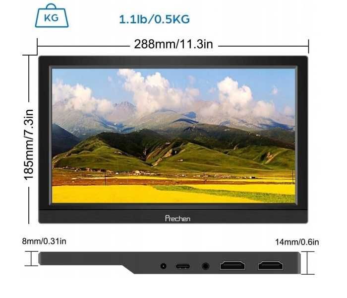 Monitor LED Prechen 11,6 " 1366 x 768 PS4 XBOX PC