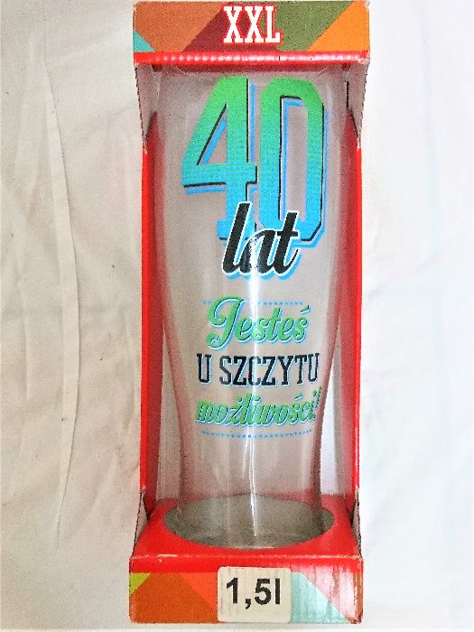 40 lat kielich puchar szklany IDEALNY PREZENT NA URODZINY ! nowe !