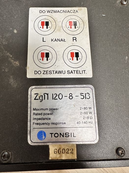 Zestaw głośników z subwooferem Tonsil