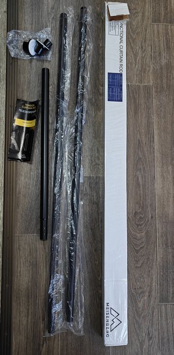 Телескопічний карниз для штор Meisenberg 260-310 см, Чорний (Новий)