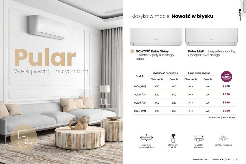 Klimatyzacja - Rotenso, Sinclair, Gree / IMOTO 3,5kW A+++/A++