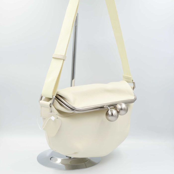 Сумка жіноча шкіряна leather 6305 milk white Сумка женская кожаная