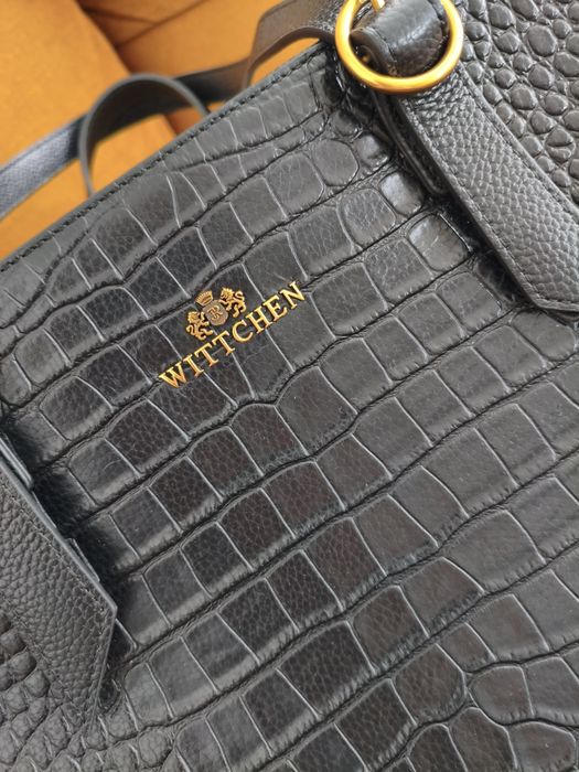 Czarna duża szopper bag torebka Wittchen skóra naturalna