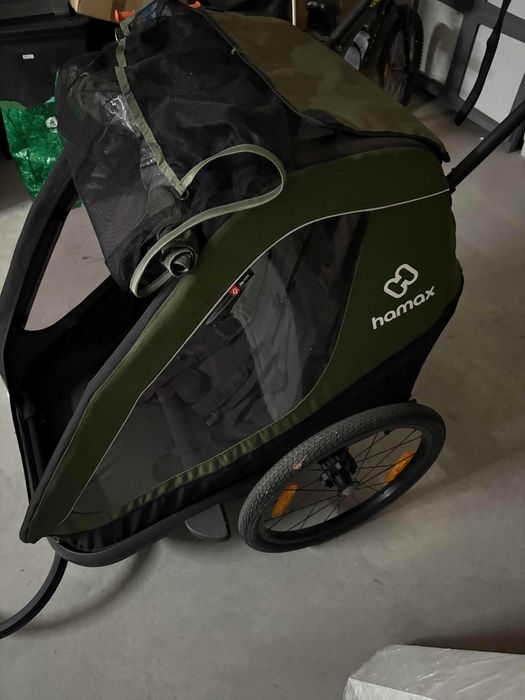 Reboque de Bicicleta HAMAX IXPLORER - Verde - MUITO BOM ESTADO