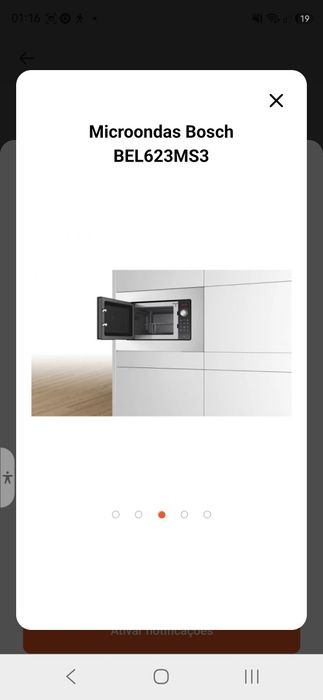 Micro ondas de encastrar Bosch. Novo cor inox